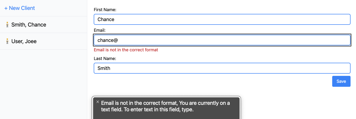 autofocused error on field a11y